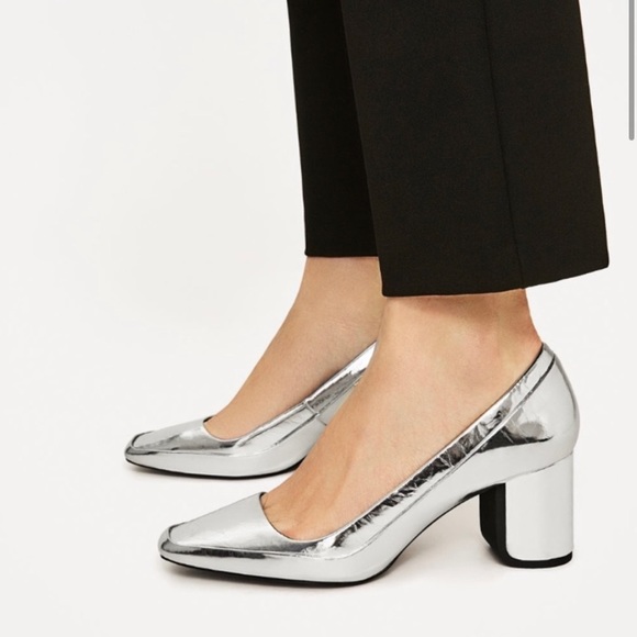 zara silver heels